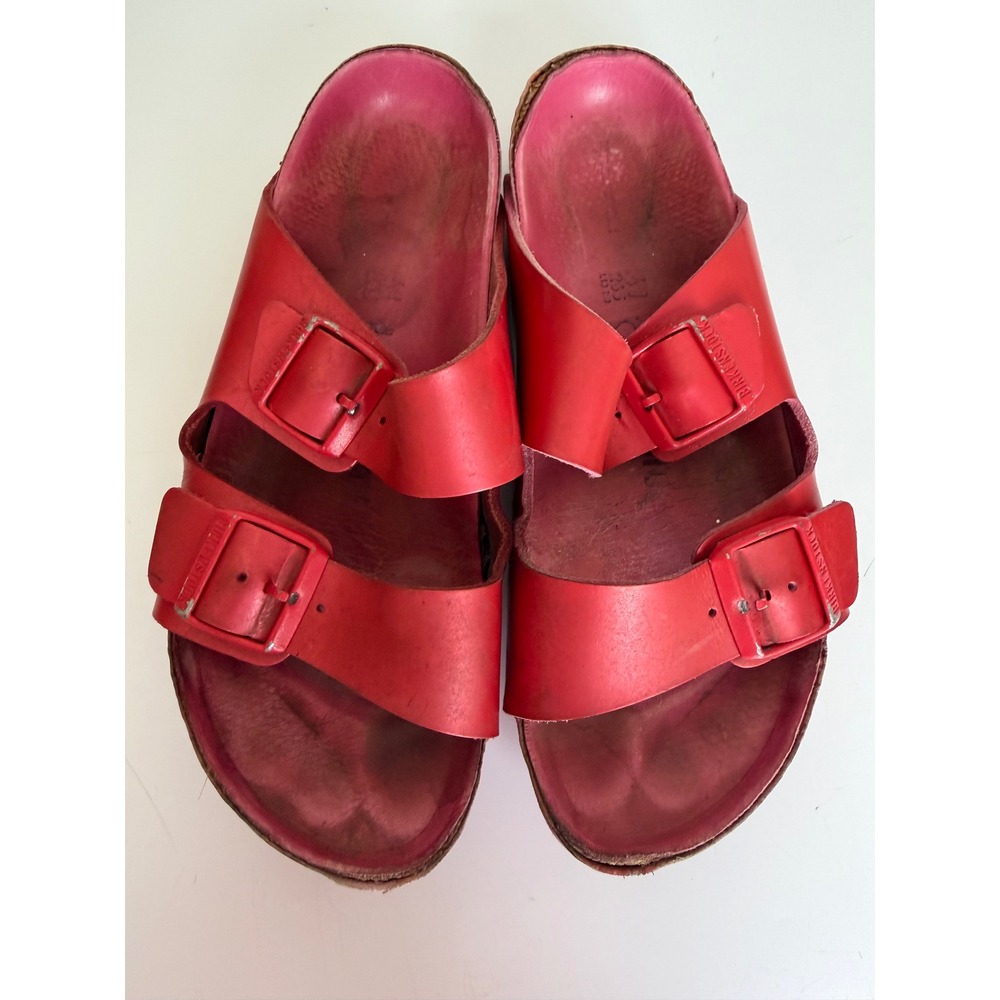 Birkenstock Arizona Womens US 10-10.5 EU 41 Red Leather Sandals